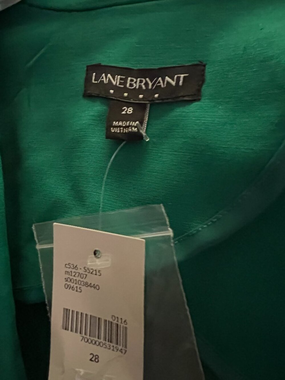 Lane Bryant Green Pant Suit.  Bundle Jacket W-28 -Slacks W26 - Picture 5 of 6